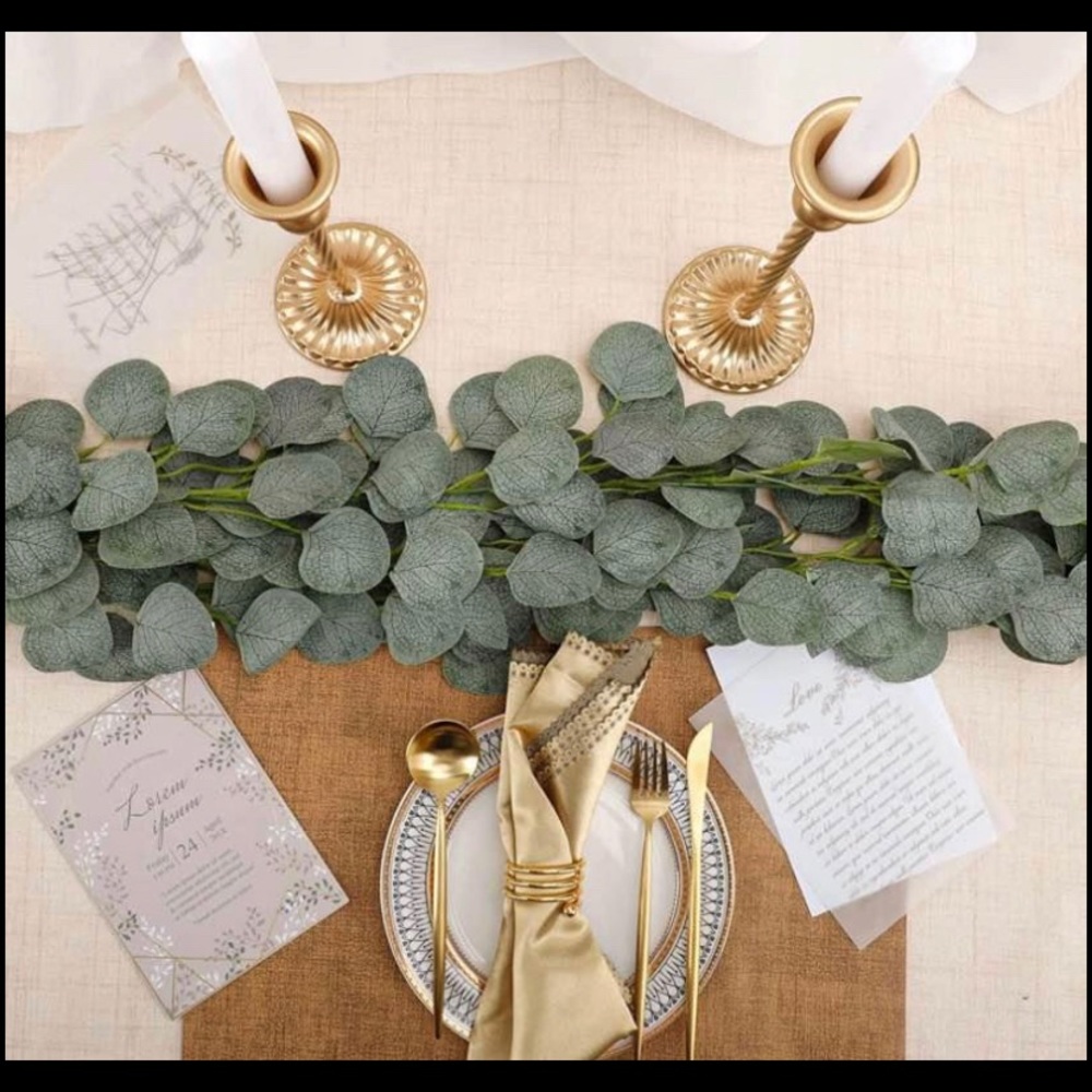 4 Pack Eucalyptus Garland Greenery Eucalyptus Vines Faux Strands Decor ~ New